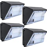 LEDMO LED Wall Pack Lights Repalces 800W HPS/HID Light 4 Pack 15600LM Outdoor Commercial Lighting Fixture 120W Waterproof Wall Mount Security Lighting 5000K