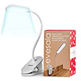 Evesala USB Rechargeable Book Light White, Personal Dimmable LED Book Reading Light Clip On Headboard, Battery Powered Bunk Bed Reading Light for Kids, Girls Night Light Reading in Bed