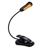 Vekkia Amber Rechargeable 7 Led Eye-Care Book Light,Blue Light Blocking Reading Light,3 Levels,1600K for Strain-Free, Healthy Eyes.Up to 70 Hours Reading.for Bookworms.