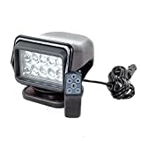 FSYF 7 Inch 50w Led Search Light 360 Degrees Marine Remote Control Spotlight for Truck 9-32v Remote Control Rotating Led Work Light Led Driving Spot Lights Fog Lights Offroad LightsTruck Lighting