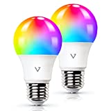 Smart Light Bulbs [2 Pack], WiFi & Bluetooth 5.0, Compatible w/ Alexa & Google Without Hub, Dimmable, Music Sync, Schedules, Color Changing Light Bulb RGBW Smart Bulb Lights LED Bulb, A19/E26 9W 810LM