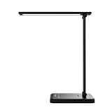 Aogled Desk Lamp LED Dimmable: Table Lamp with 5 Light Color and 5 Brightness Levels,Eye-Protection Table Light with USB Charging Port for Smartphone,Bedside Lamp with Touchscreen for Office,Children