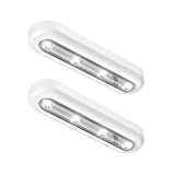 OxyLED Tap Closet Lights, One Touch Light, Stick-on Anywhere 4-Led Touch Tap Light, Cordless Touch Sensor LED Night Light, Battery Operated Stair Safe Lights, 140° Rotation (2 Pack)