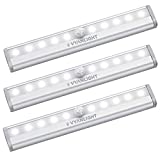 LED Closet Light Motion Activated, Under Cabinet Lights, Homelife Motion Sensor LED Lights, Stick-on Anywhere Battery Operated 10 LED Motion Sensor Night Light for Closet Hallway Stairway (3 Pack)