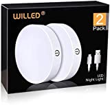 Dimmable Touch Light | WILLED Buit-in 1000mAh Large Battery Rechargeable LED Tap Lights | Magnet Stick on Closet Light | Portable LED Puck Night Lights for Cabinet, Wardrobe, Counter, Kitchen, Bedroom
