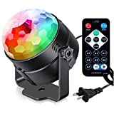 Sound Activated Party Lights with Remote Control Dj Lighting, RGB Disco Ball, Strobe Lamp 7 Modes Stage Par Light for Home Room Dance Parties Birthday DJ Bar Karaoke Xmas Wedding Show Club Pub