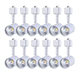 mirrea 12 Pack LED Track Lighting Heads Compatible with Single Circuit H Type Track Lighting Rail Ceiling Spotlight for Accent Task Wall Art Exhibition Lighting 6.5W 3000K Warm White 24° White Painted
