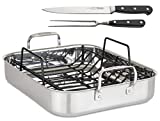 Viking Culinary 3-Ply Roasting Pan w/ Rack & Carving Set , 16' x 13' X 3', Stainless Steel (4013-9902C)