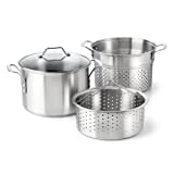 Calphalon Classic Stainless Steel 8 quart Stock Pot with Steamer and Pasta Insert