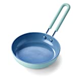 GreenPan Mini Healthy Ceramic Nonstick, 5' Round Egg Pan, Dishwasher Safe, PFAS-Free, Stay Cool Handle, Mint Green