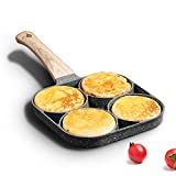 MIUGO four-cup egg pan, medical stone non-stick frying pan, compatible with all heat sources (3-inch eggs)