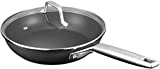 MSMK 9 1/2 inch Non Stick Frying Pan with Lid, Scratch-resistant, Burnt also Nonstick, Peeling-resistant Induction Skillet - Dishwasher & Oven-Safe to 700°F Fry Pan