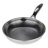 Black Cube Hybrid Stainless Steel Frying Pan with Nonstick Coating, Oven-Safe Cookware, 11 Inches