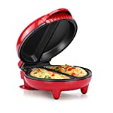 Holstein Housewares - Non-Stick Omelet & Frittata Maker, Red/Stainless Steel - Makes 2 Individual Portions Quick & Easy,HH-09125007R