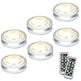 Puck Lights with Remote, Battery Operated Under Cabinet Lighting, Wireless Led Tap Light with Remote Control, Locker Light Closet Light, 4000K Natural White (Natural White)
