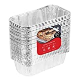 Aluminum Pans for Bread Loaf Baking (50 Pack) 8x4 Aluminum Foil Loaf Pan - 2 Lb Bread Tins, Standard Size, Compatible with Roadpro 12 Volt Portable Stove - Perfect for Baking Cakes, Meatloaf, Lasagna