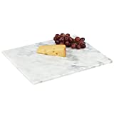 mDesign Modern Marble Pastry Board, Cutting Board, Serving Tray - for Food, Tea, Coffee, Breakfast, Snacks, Cheese, Appetizers - Use in Kitchen, Bathroom, Office - White Marble