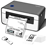 Thermal Label Printer, Shipping Label Printer with 4x6 100 Pcs Lables,Commercial Direct Thermal Label Maker, Compatible with Amazon, Ebay, Etsy, Shopify and FedEx, Support Multiple Systems