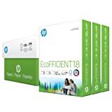 HP Printer Paper | 8.5 x 11 Paper | EcoFFICIENT 18 lb | 3 Ream Case - 1500 Sheets | 92 Bright | Made in USA - FSC Certified | 088400C