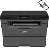 Brother Compact Monochrome Laser Wireless All-in-One Printer HL-L2390D for Business Office - Flatbed Print Copy Scan - 32ppm Print Speed, Duplex Two-Sided Print, 250-Sheet, Tillsiy USB Printer Cable