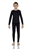 Rocky Thermal Underwear for Boys (Thermal Long Johns Set) Shirt & Pants, Base Layer w/Leggings/Bottoms Ski/Extreme Cold (Black - Small)