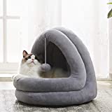 WESTERN HOME WH Pet Tent Cave Bed for Cats Small Dogs, 2-in-1 Cat Tent Kitten Bed Cat Hut with Removable Washable, Cat Bed for Indoor Outdoor Cats Sleeping Cozy, Anti-Slip Bottom Pet Supplies