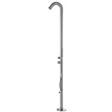 PULSE ShowerSpas 1055-SSB Wave Outdoor Shower System, Showerhead, Wand Hand Shower, Foot Spout Rinse, Brushed Stainless Steel Body