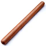 Wood Rolling Pin, Aisoso Extra Long Thickened Rolling Pin for Baking, Wooden Dough Roller with Arc Design at Both Ends for Multipurpose (17.7 X 1.38 inches, Natural)