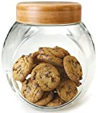 Cookie Jar for Kitchen Counter - Glass Jar with Lid - Cookie, Pastries, Cake and Candy Jar - Kensington London BPA-Free Clear Glass Storage Container Canister with Airtight Bamboo Lid - 76 ounce