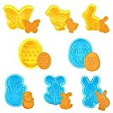 Easter Cookie Cutters Set, Cookie Stamps for Baking, Bunny Cookie Cutter, Butterfly Cookie Cutters, Chicken Cookie Cutter, Egg Cookie Cutter, Cookie Cutters for Cake Fondant