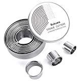 12 Pieces Round Cookie Biscuit Cutter Set,Graduated Circle Pastry Cutters,18/8 Stainless Steel Cookie Cutters And Donut Cutter Ring Molds