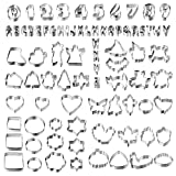 ANMEISH Cookie Cutters Set, 80-Piece — Holiday, Alphabet, Numbers and Everyday Shapes Metal Cookie Cutters, Including Christmas, Fall Thanksgiving, Halloween, Easter (80)