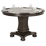 Sunset Trading Vegas Dining and Poker Table, 2 in 1 Game, Gray/Black/Off-white