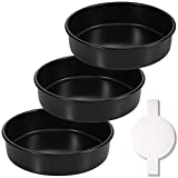 Hiware 8-Inch Round Cake Pan Set of 3, Nonstick Baking Cake Pans with 90 Pieces Parchment Paper, Dishwasher Safe