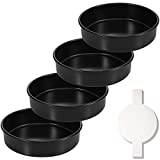 6 Inch Cake Pans Set of 4, Nonstick Round Cake Pans with 120 Pieces Parchment Paper, Dishwasher Safe