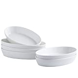 UIBCWN Set Of 6 Oval Au Gratin Baking Dishes, Lasagna Pan, Small Casserole Dish, ​Ceramic Bakeware Set Oven Safe Ideal for Vegetables, Potatoes, Salad, Crème Brulee, 7.5''x4.5''