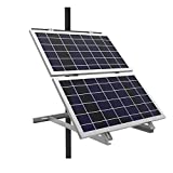 AIMS Power Adjustable Solar Panel Pole Mount Bracket - Fits 2 Panels up to 170 Watts Each