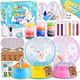 Motiveplay Snow Globe Crafts for Kids - Activities Gifts for Teen Girls Ages 4-8 4-6 6-8 Arts Stem Project Games Unicorn Toddler DIY Toys & Materials Stuff with Glitters Figurines Clays Water Globes