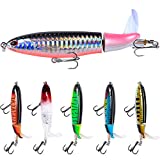 Fishing Gifts for Anglers 6 PCS Fishing Lure Set Bass with Topwater Floating Rotating Tail Artificial Hard Bait Fishing Lures with Box / Swimbaits Slow Sinking Hard Lure Fishing Tackle Kits