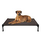 Veehoo Cooling Elevated Dog Bed, Portable Raised Pet Cot with Washable & Breathable Mesh, No-Slip Rubber Feet for Indoor & Outdoor Use, Large, Brown