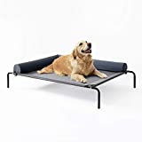 Love's cabin Bolster Elevated Dog Bed, 43in Raised Pet Dog Beds for Extra Large Medium Small Dogs - Portable Dog Cot for Camping or Beach, Durable Fall Frame with Breathable Mesh and Removable Sofa