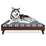Furhaven Pet Furniture for Dogs and Cats - Mid-Century Modern Style Elevated Dog Bed Frame, Compatible with Furhaven Beds, Walnut, Jumbo (X-Large)