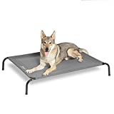 Bedsure Large Elevated Outdoor Dog Bed - Raised Dog Cots Beds for Large Dogs, Portable Indoor & Outdoor Pet Hammock Bed with Skid-Resistant Feet, Frame with Breathable Mesh, Grey, 49 inches