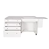 Arrow K8811 Kangaroo Sewing Cabinet for Sturdy Sewing, Cutting, Quilting, and Crafting with Joey II 3 Drawer Storage Cabinet, Portable with Wheels, White Ash Finish