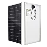 HQST 100 Watt 12V Monocrystalline Solar Panel with Solar Connectors, High Efficiency Module PV Power for Battery Charging Boat, Caravan, RV and Any Other Off Grid Applications