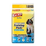 Glad for Pets Heavy Duty Ultra-Absorbent Activated Charcoal Puppy Pads with Leak-Proof edges | Pee Pads for Dogs Perfect for Training New Puppies, Black, 40 Count