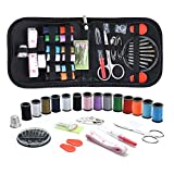 Sewing KIT, DIY Sewing Supplies with Sewing Accessories, Portable Mini Sewing Kit for Beginner, Traveller and Emergency Clothing Fixes, with Premium Black Carrying Case (Black)