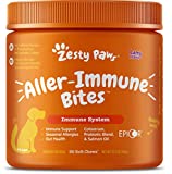 Zesty Paws Allergy Immune Supplement for Dogs Lamb- with Omega 3 Wild Alaskan Salmon Fish Oil & EpiCor + Digestive Prebiotics & Probiotics - Anti Itch & Skin Hot Spots + Seasonal Allergies - 90 Chews