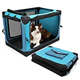 yoken 4 Door Portable Folding Dog Soft Crate, Quick Portable with Mesh Mat,Strong Steel Frame,Washable Fabric to Protect Pour pet's Health Indoor, Outdoor, Training & Travel Purposes for Medium Dogs