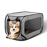Love's cabin 36in Portable Large Dog Bed - Pop Up Dog Kennel, Indoor Outdoor Crate for Pets, Portable Car Seat Kennel, Cat Bed Collection, Grey